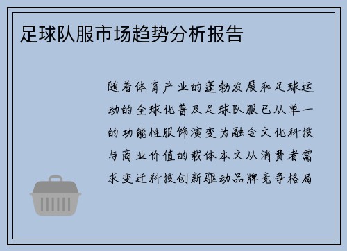 足球队服市场趋势分析报告