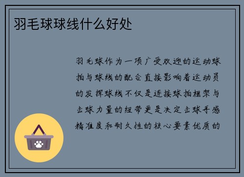 羽毛球球线什么好处